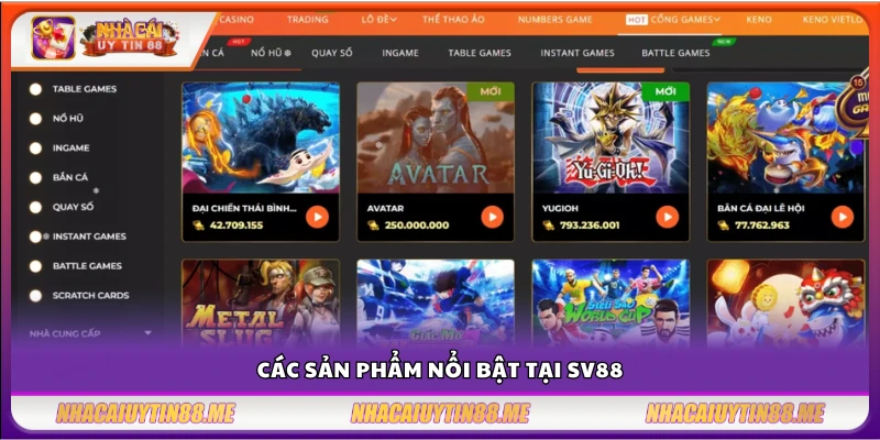 Giới thiệu nhà cái SV88 – Nền tảng giải trí đỉnh cao cho người chơi Việt 3 Những trò chơi hấp dẫn nhất trên nền tảng